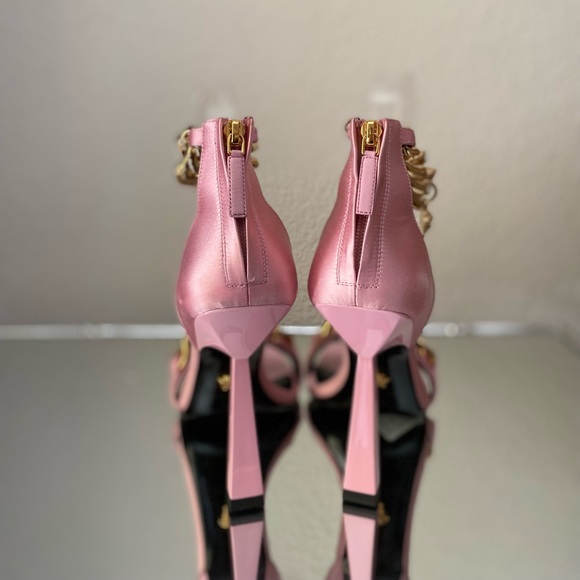 New Versace Crystal Chain High-Heel Sandals Pink 37 $1,725 - Picture 6 of 16